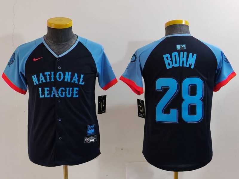 Youth Philadelphia Phillies #28 Alec Bohm Navy 2024 All Star Limited Stitched Jersey,We sell and wholesale Youth Philadelphia Phillies #28 Alec Bohm Navy 2024 All Star Limited Stitched Jersey on line form chian!